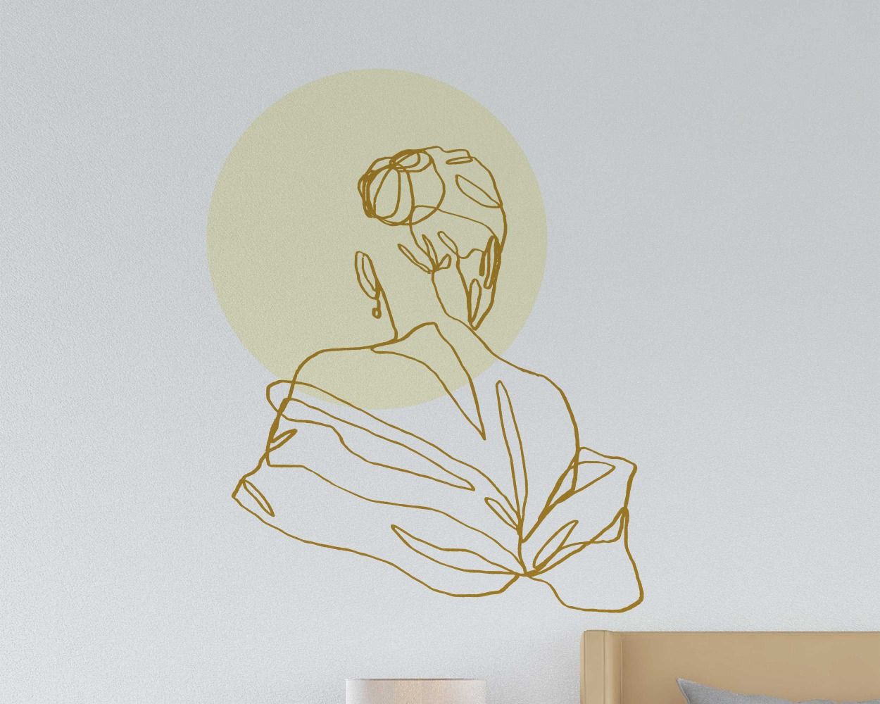 Best Beautiful Woman Back Body Single Line Art Wall Stickers For Girl Room Decor 