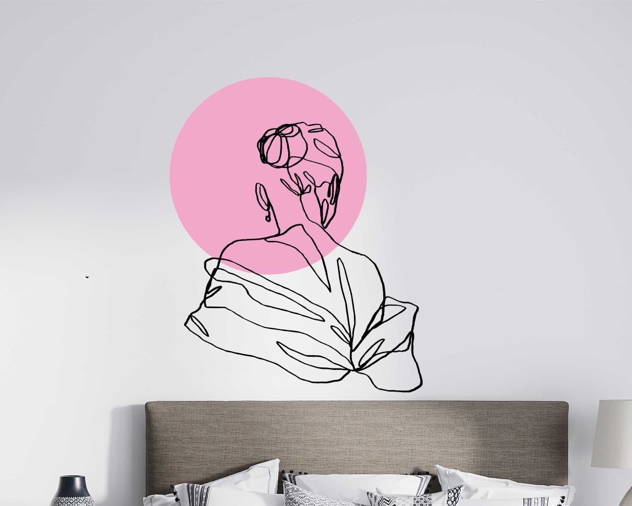 Best Beautiful Woman Back Body Single Line Art Wall Decals For Girl Room Decor 