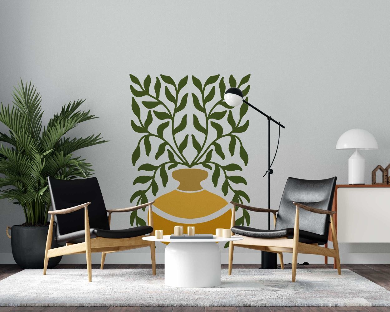 Best Flower Vase With Plant Wall Decals