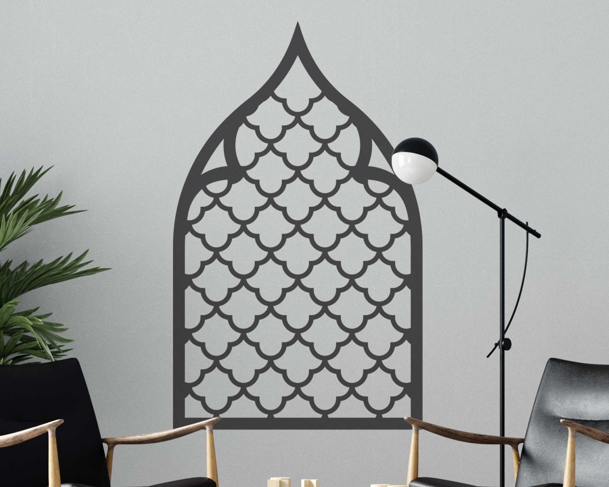 Moroccan Quatrefoil Lattice Design Pattern Arch Wall Decals 