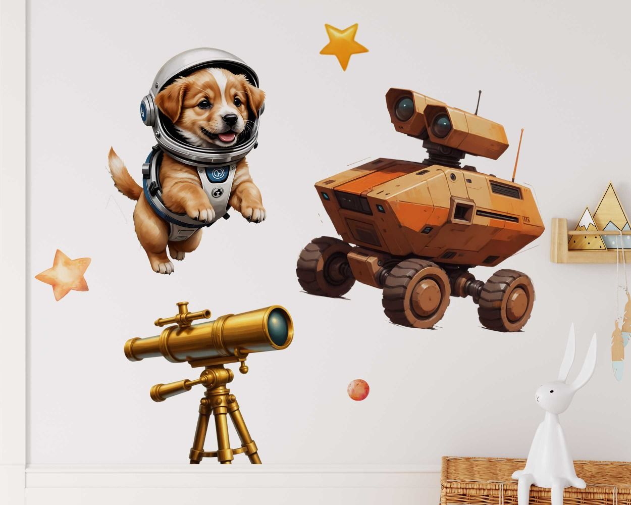 Best Outer Space Planet Astronaut Cartoon Wall Decals for Children Room Decor