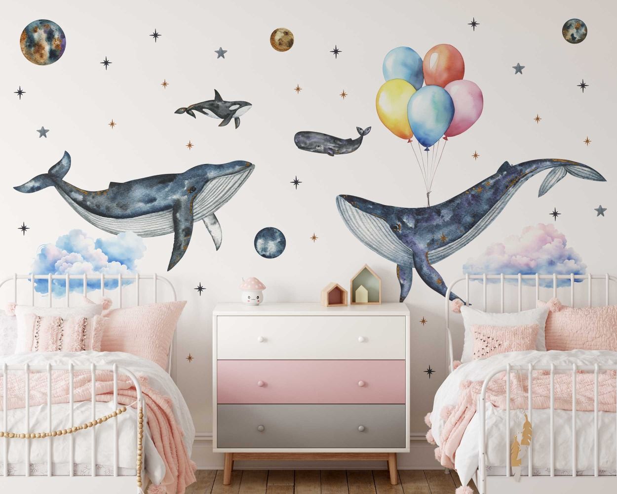 Best Top Beautiful Flying Whale Wall Stickers for Nursery Decor
