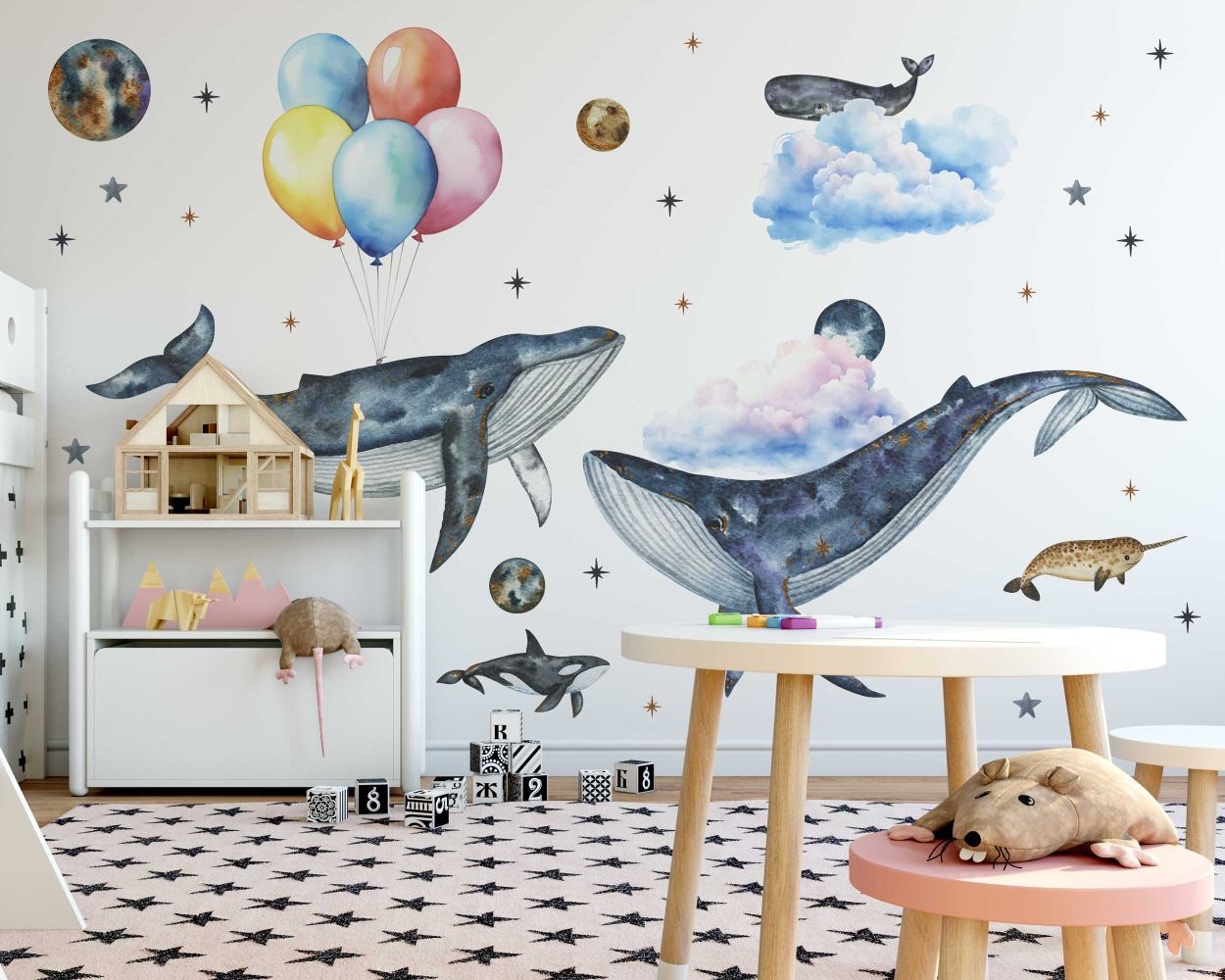 Best Top Beautiful Flying Whale Wall Decals for Nursery Decor