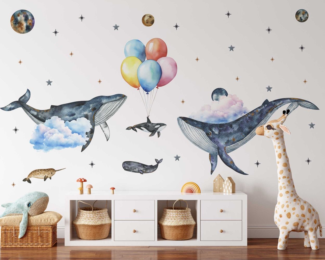 Best Top Beautiful Flying Whale Wall Decals for Kids Room Decor