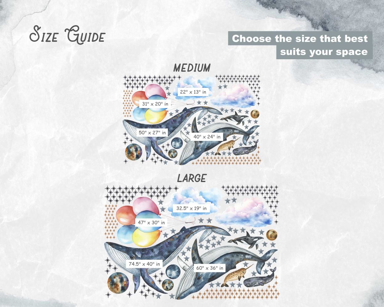 Top Beautiful Whale Wall Stickers