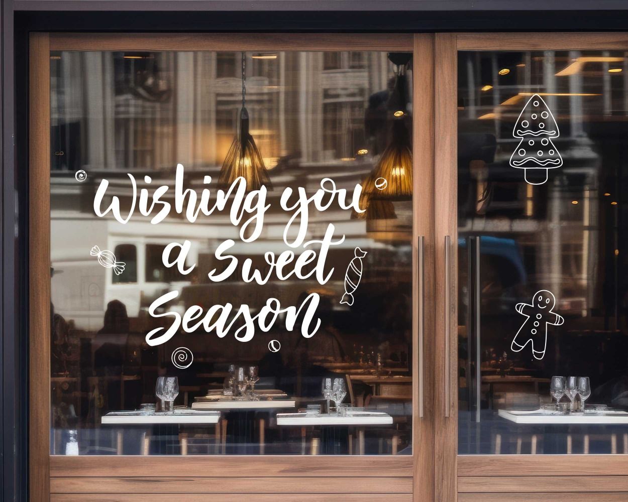 Best Wishing You A Sweet Season Stickers For Glass Window Decoration