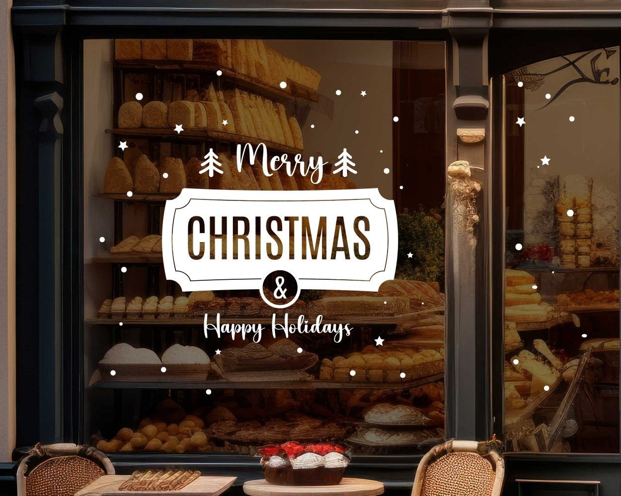 Celebrating Merry Christmas and Happy Holidays Stickers For Glass Window Door Decoration