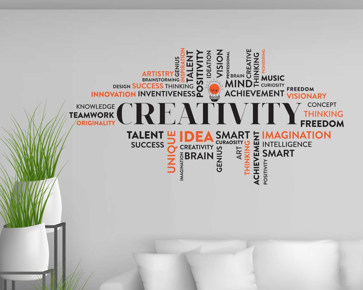 Creativity Words Cloud Motivational Quote Wall Decals For Office Decoration 