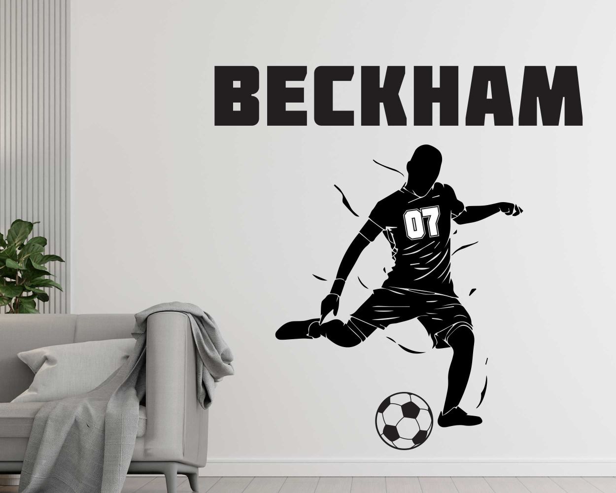 Custom Name Football Gaming Wall Decal