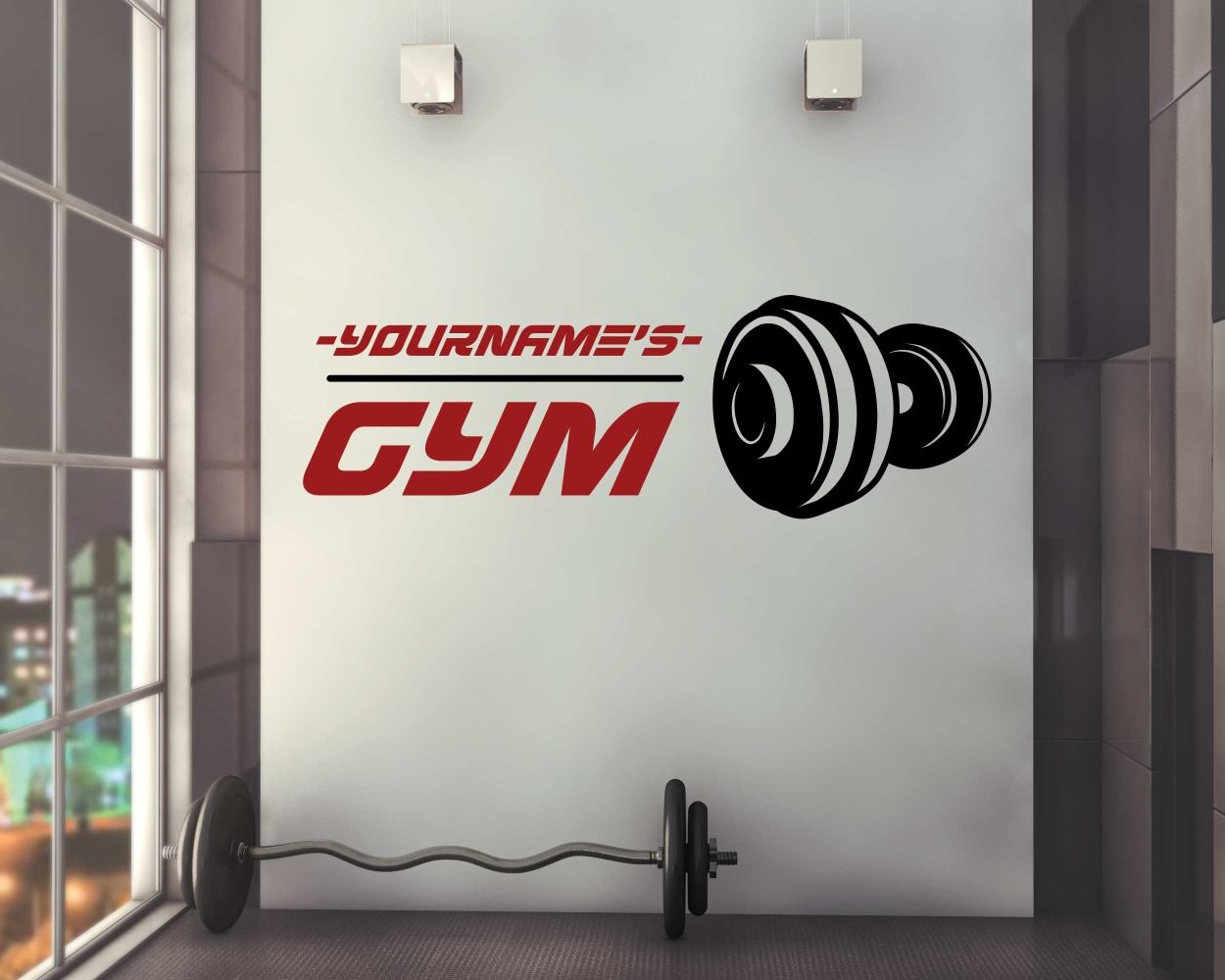 Custom name gym wall stickers