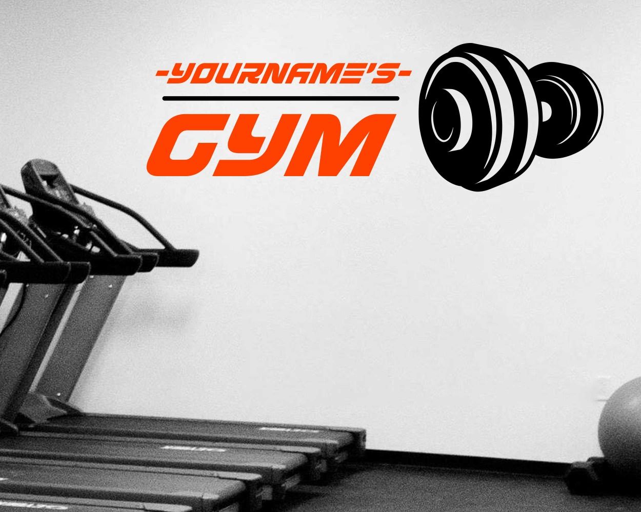 Custom name gym decals for gym wall decoration