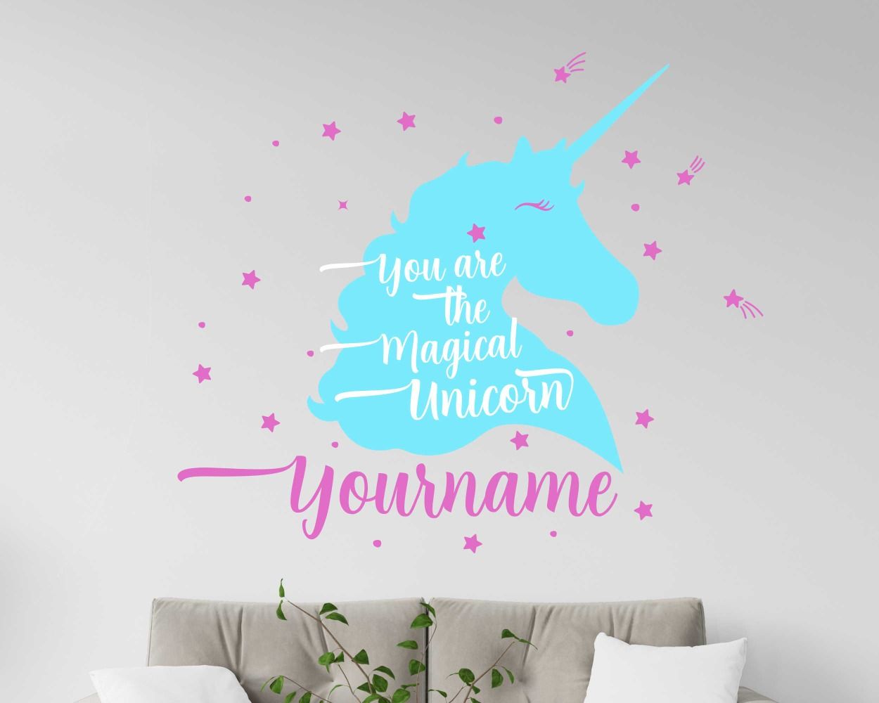 Custom Name Magical Unicorn Vinyl Decal For Spread Positive Vibes Daily 