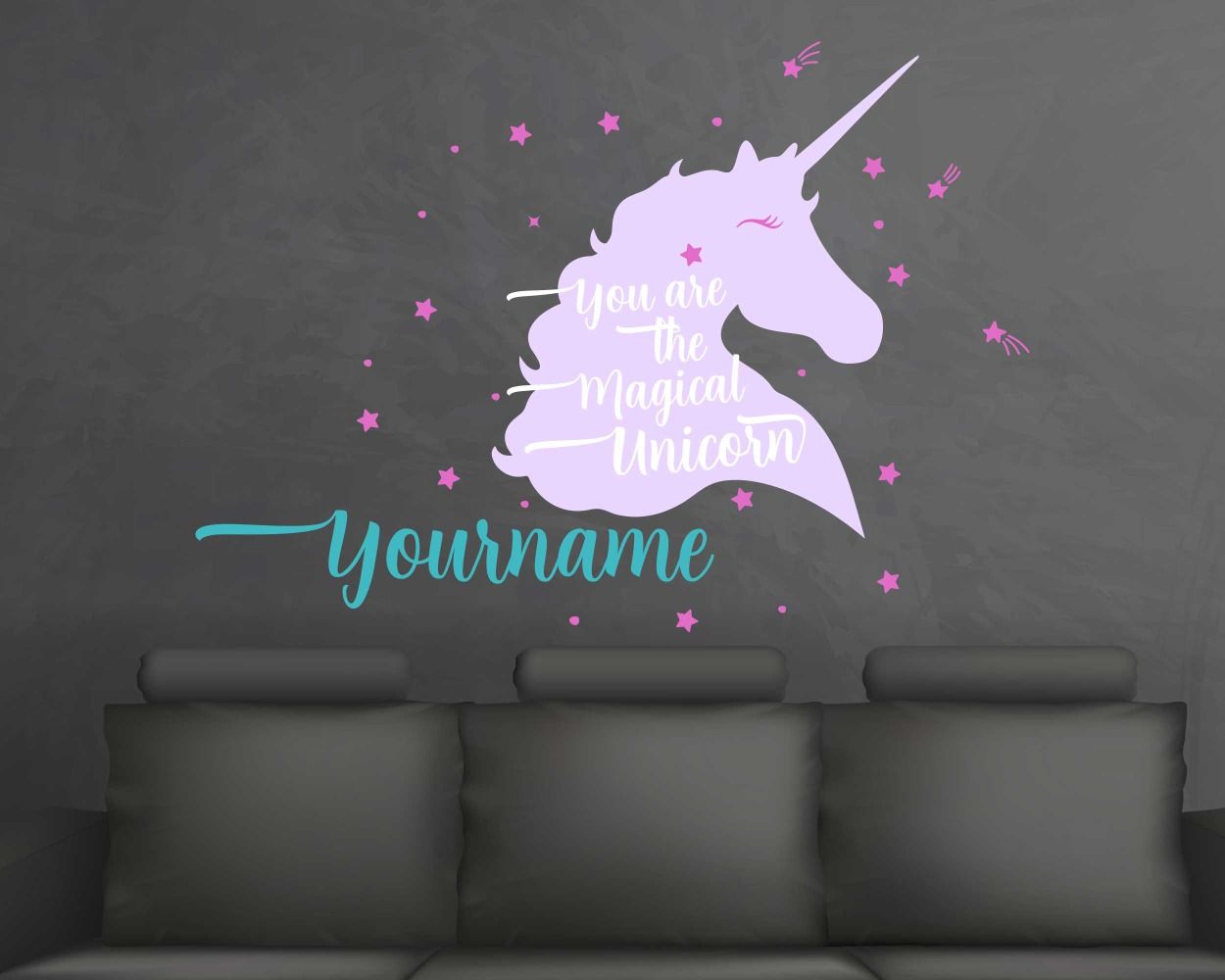 Custom Name Magical Unicorn Vinyl Decal