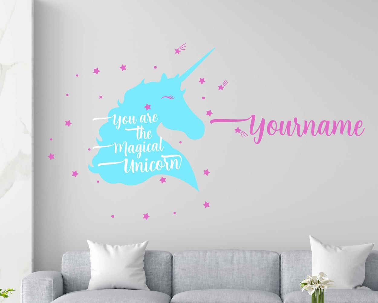 Custom Name Magical Unicorn Vinyl Stickers For Spread Positive Vibes Daily 