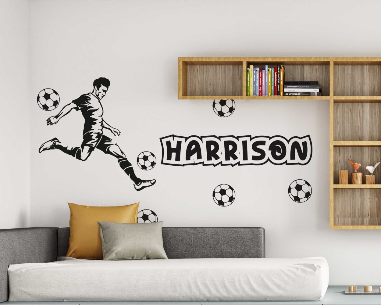 Best Custom Name With Football Wall Stickers For Sports Man Room Decor
