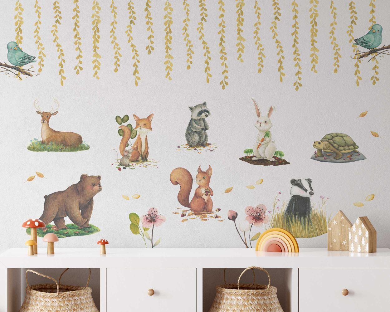 Cute Animals Wall Decals For Kids Room Wall Decor