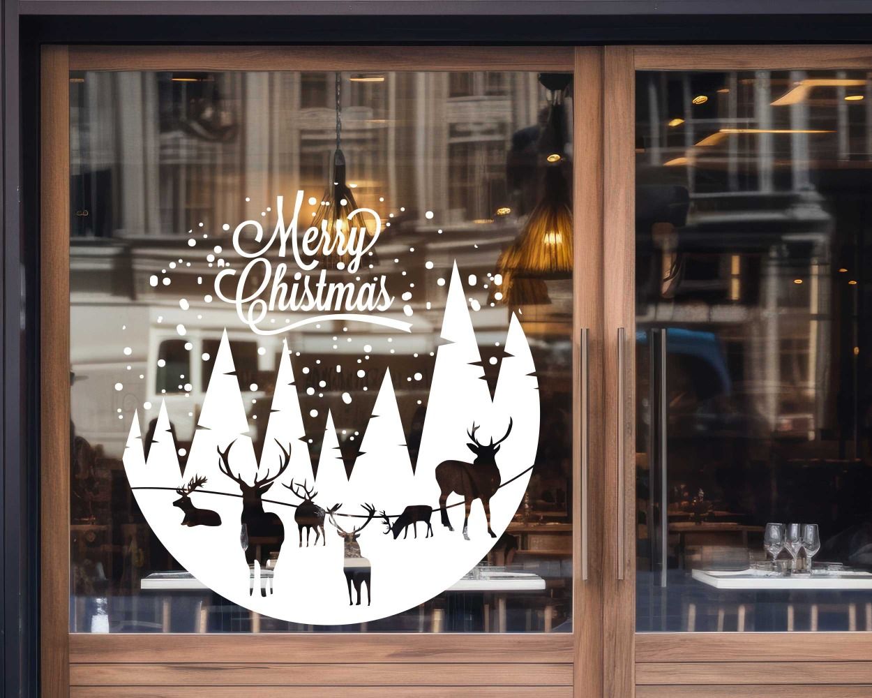 Cute Merry Christmas Stickers For Window Glass Door Decoration