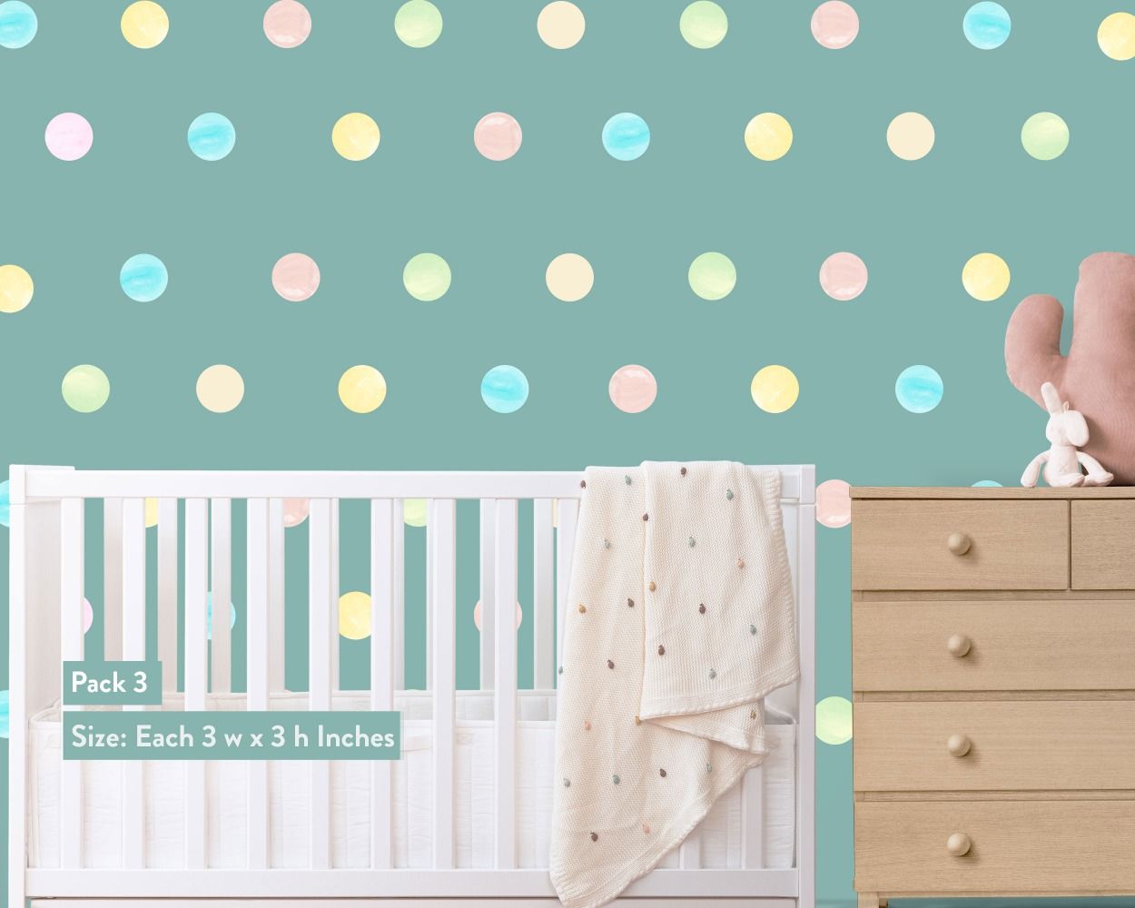 Beautiful Multicolour Dots Vinyl Wall Decals for Kids Room Wall Decor