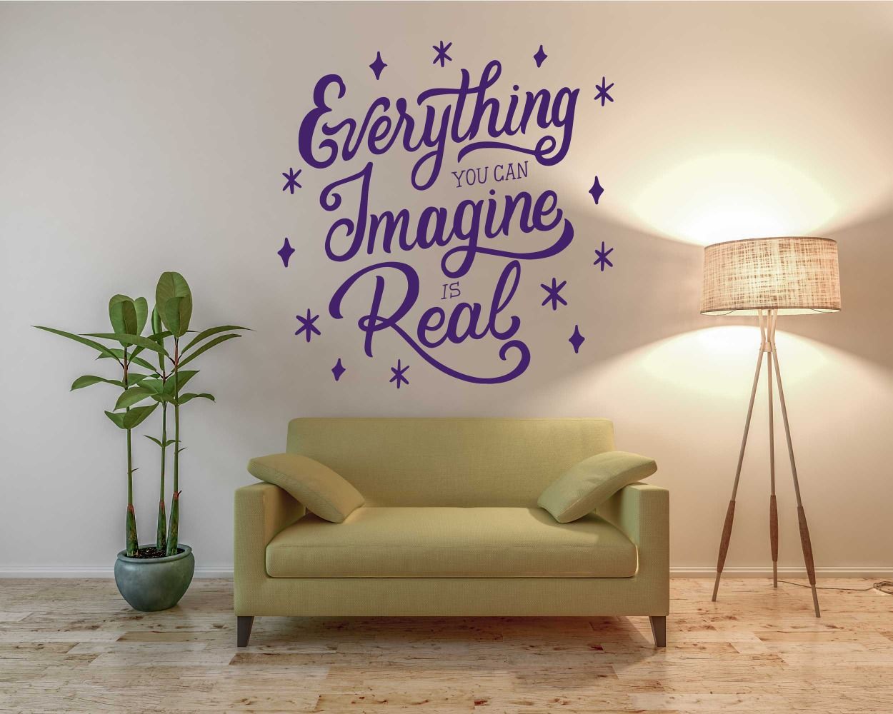 Everything You Can Imagine Is Real Quotes Wall Stickers. Shop now