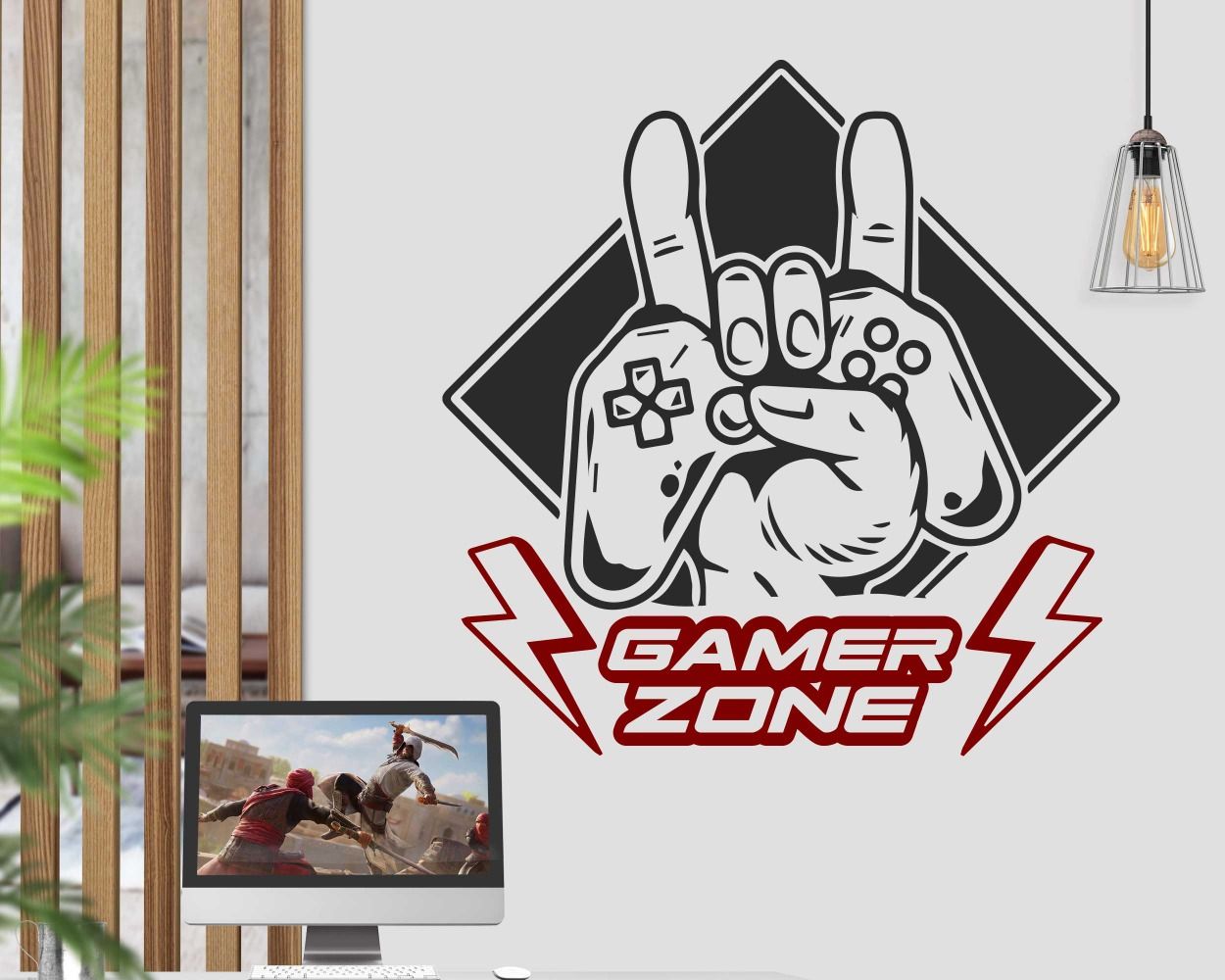 Gamer Zone Gaming Wall Stickers for Boys Room Wall Decoration