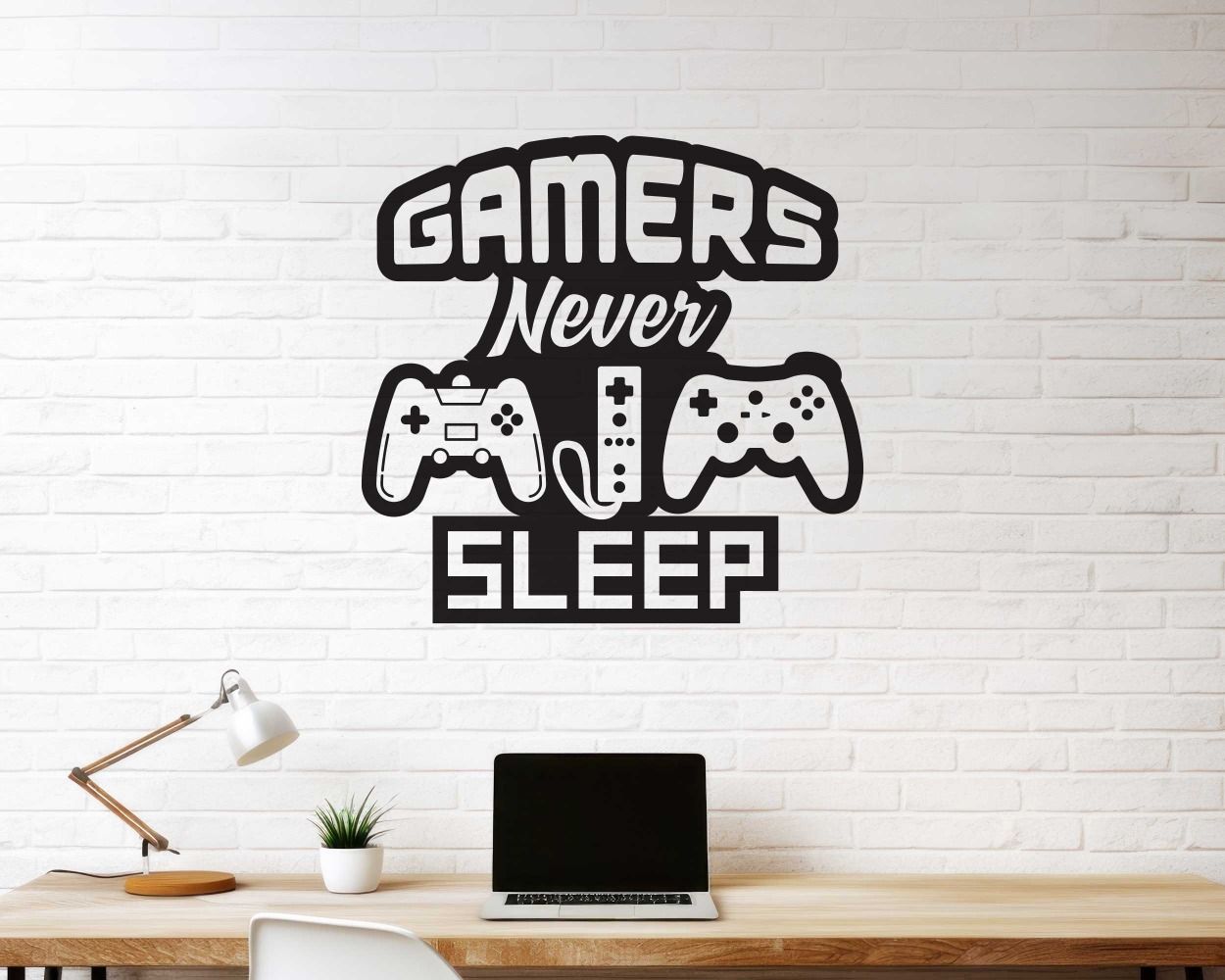 Gamers Never Sleep Gaming Wall Stickers