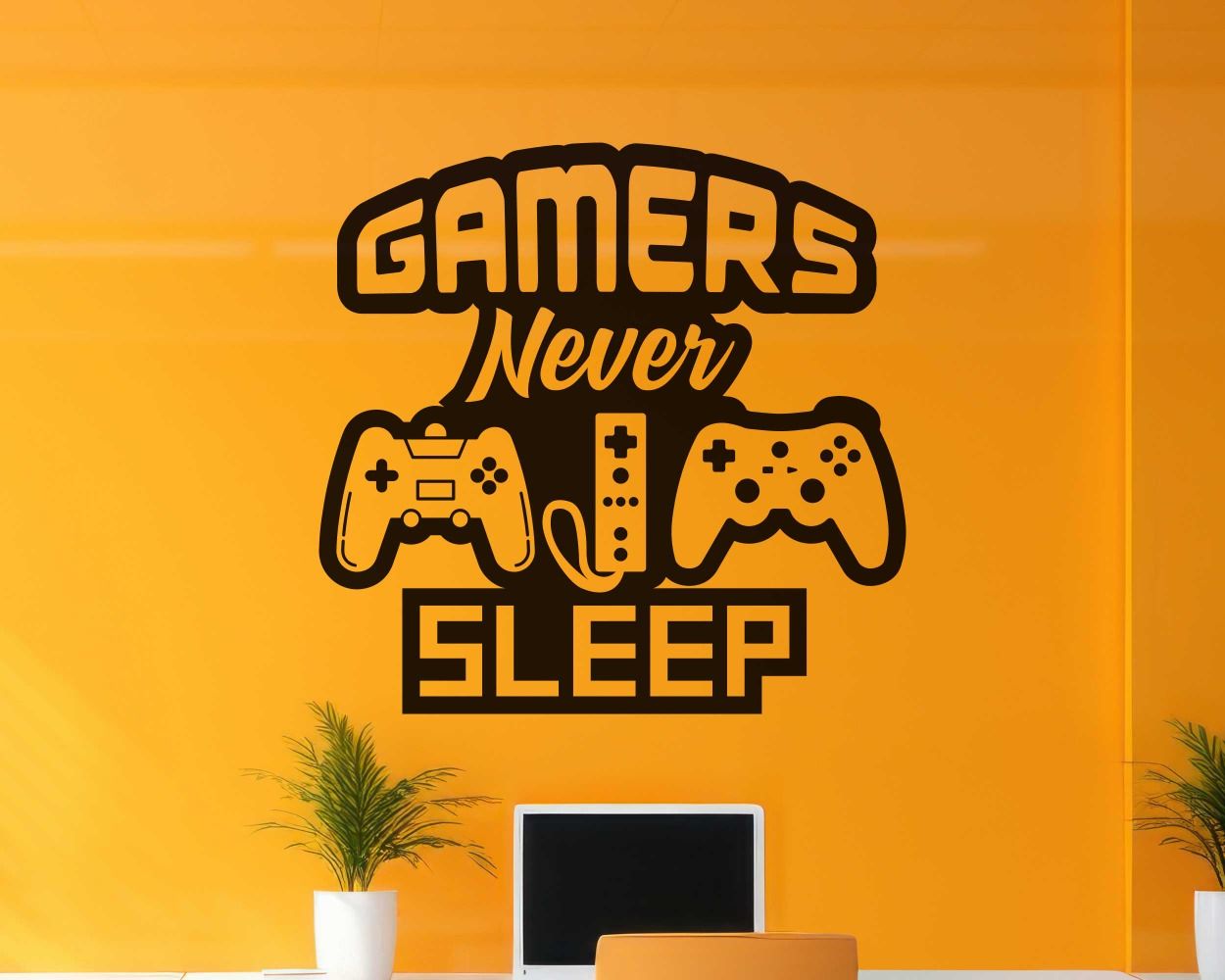 Gamers Never Sleep Gaming Wall Stickers for Gaming Room Decor