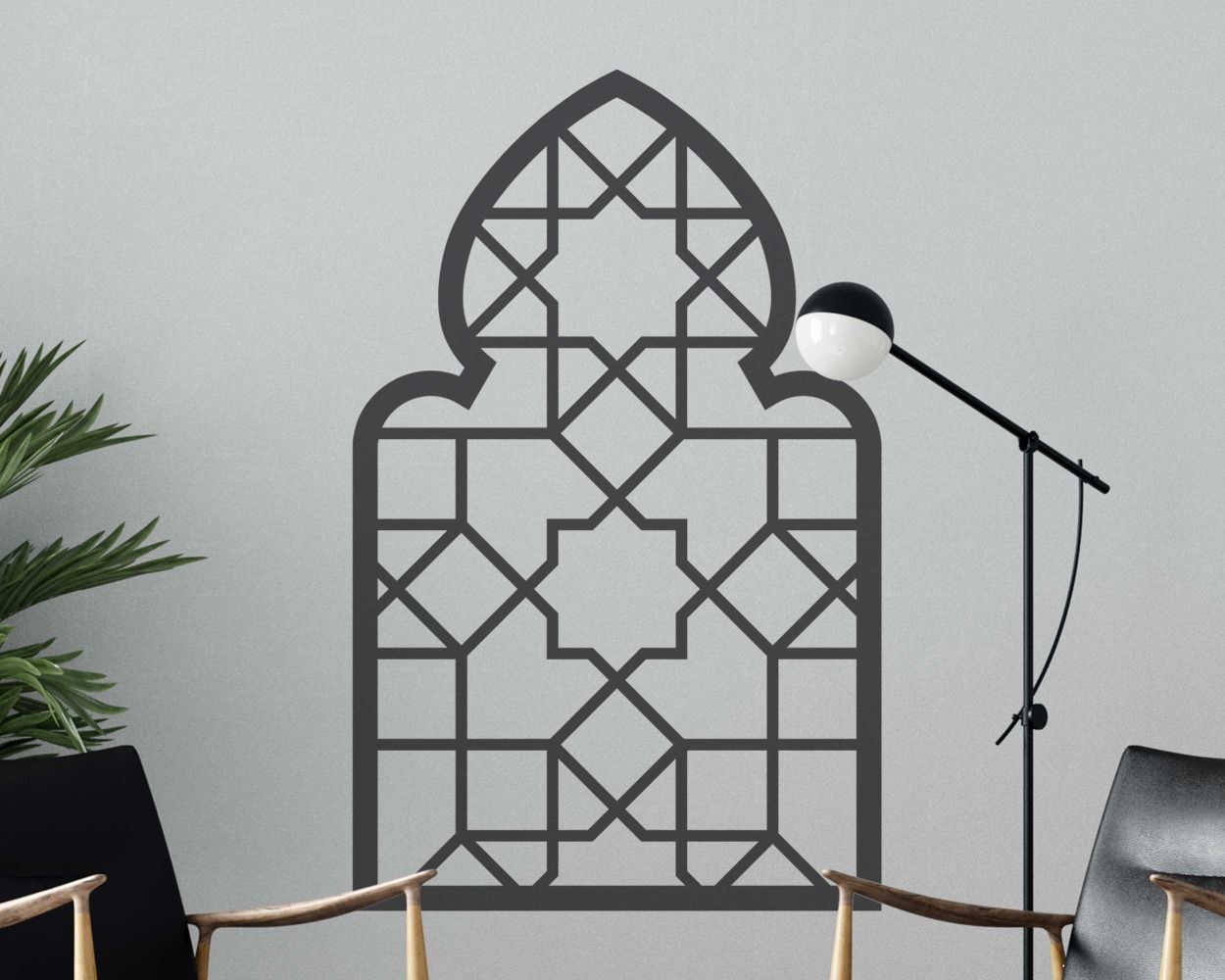Geometric Islamic Window Pattern Arch Design Wall Decals 