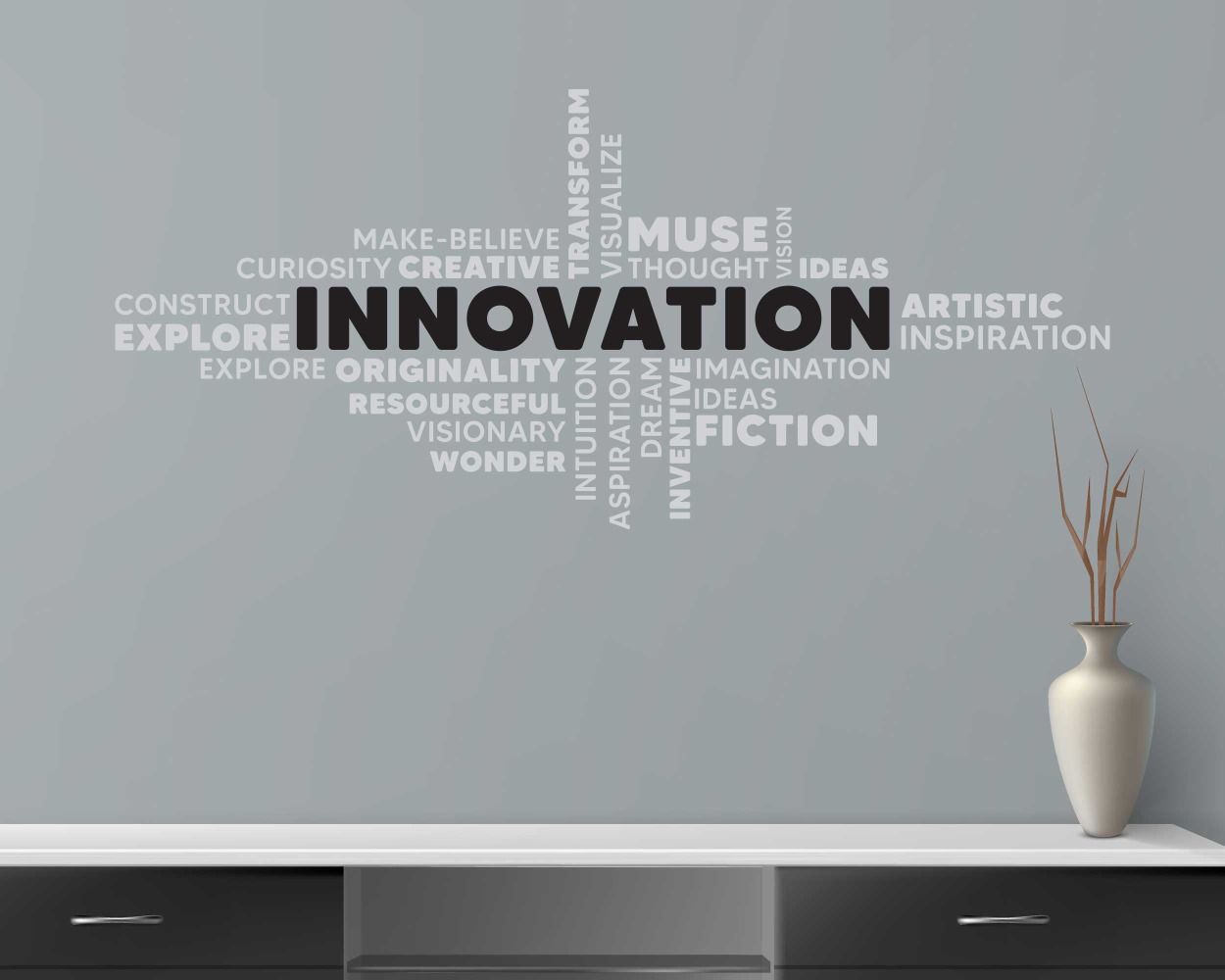 Innovation Word Cloud Motivational Quotes Vinyl Wall Decals