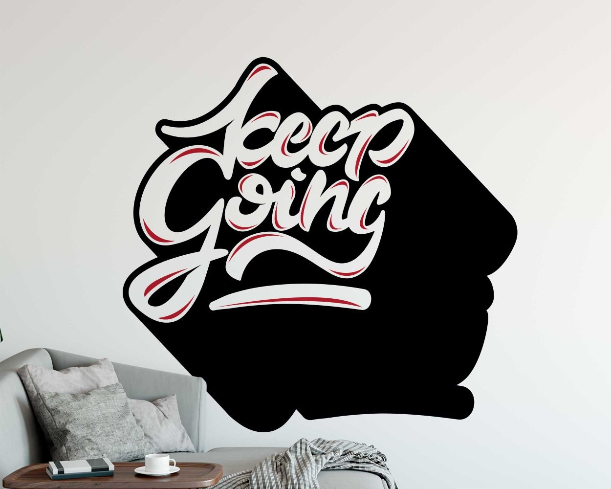 Keep Going Motivational Quote Vinyl Wall Stickers For Office Room Decoration 