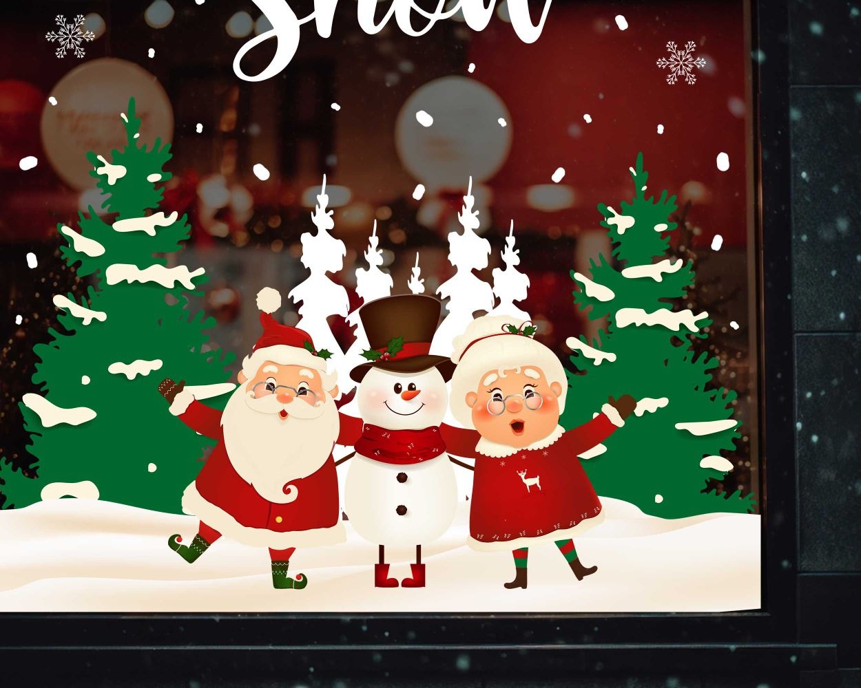 Lets Snow Christmas Tree And Santa Decals