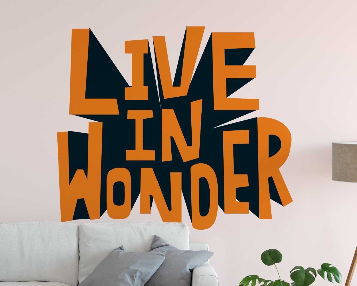 Live In Wonder Best Motivational Quote Vinyl Wall Decal For Bedroom Decoration 