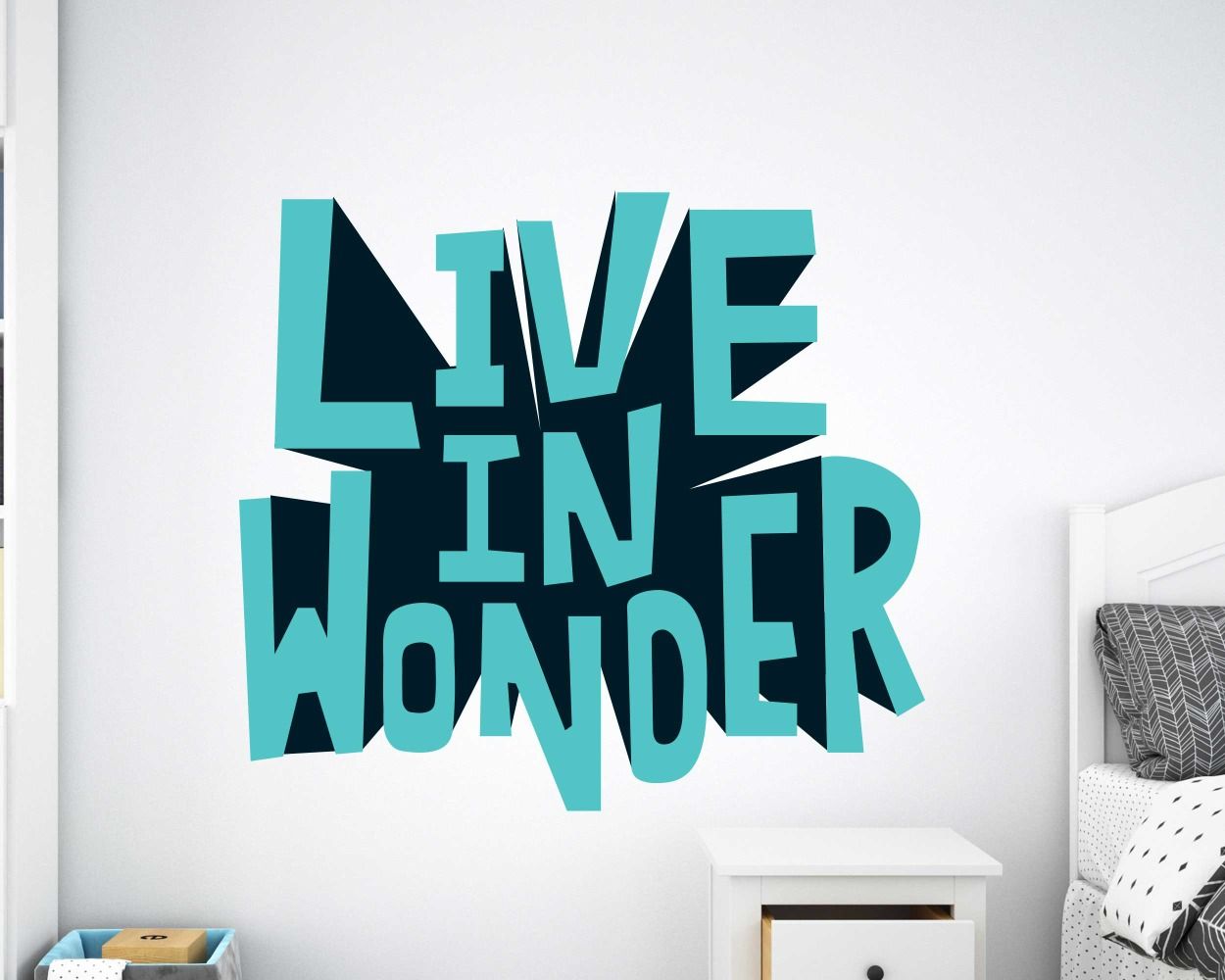 Live In Wonder Best Motivational Quote Vinyl Wall Stickers For Bedroom Decoration 