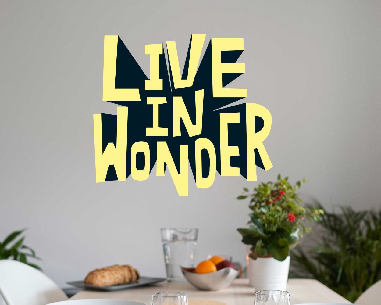 Live In Wonder Best Motivational Quote Vinyl Wall Stickers