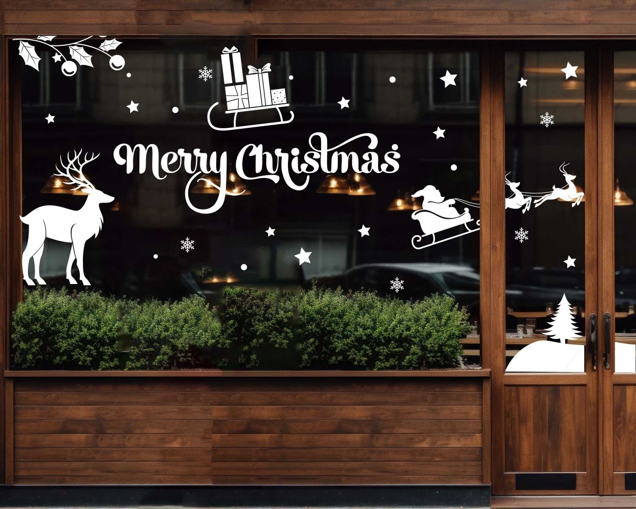 Merry Christmas Vinyl Stickers For Glass Window Decoration