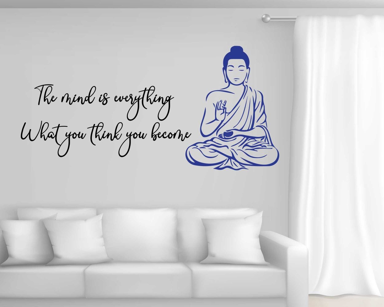 Mind Set Is Everything Yoga Quotes Wall Stickers For Daily Motivation 