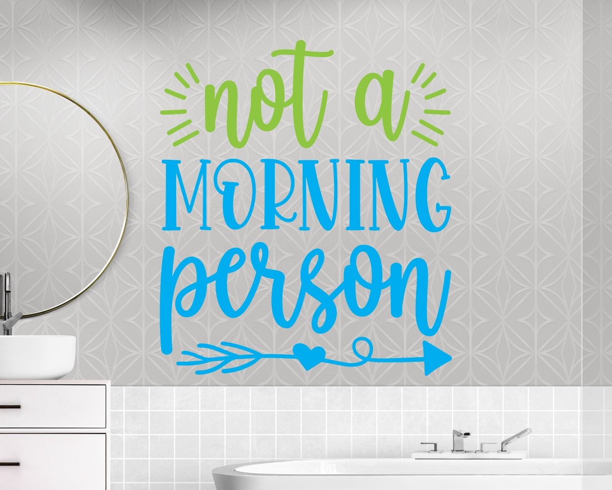 Not A Morning Person Quote Vinyl Stickers For Bathroom Toilet Decoration 