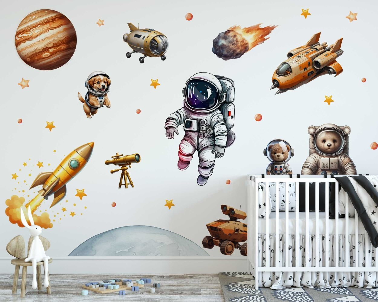 Best Outer Space Planet Astronaut Cartoon Wall Sticker for Children Room Decor