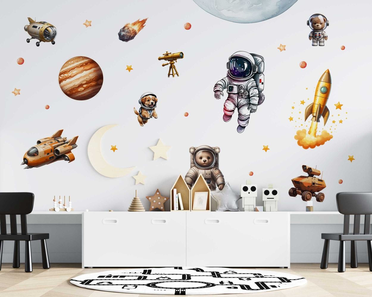 Best Outer Space Planet Astronaut Cartoon Wall Stickers