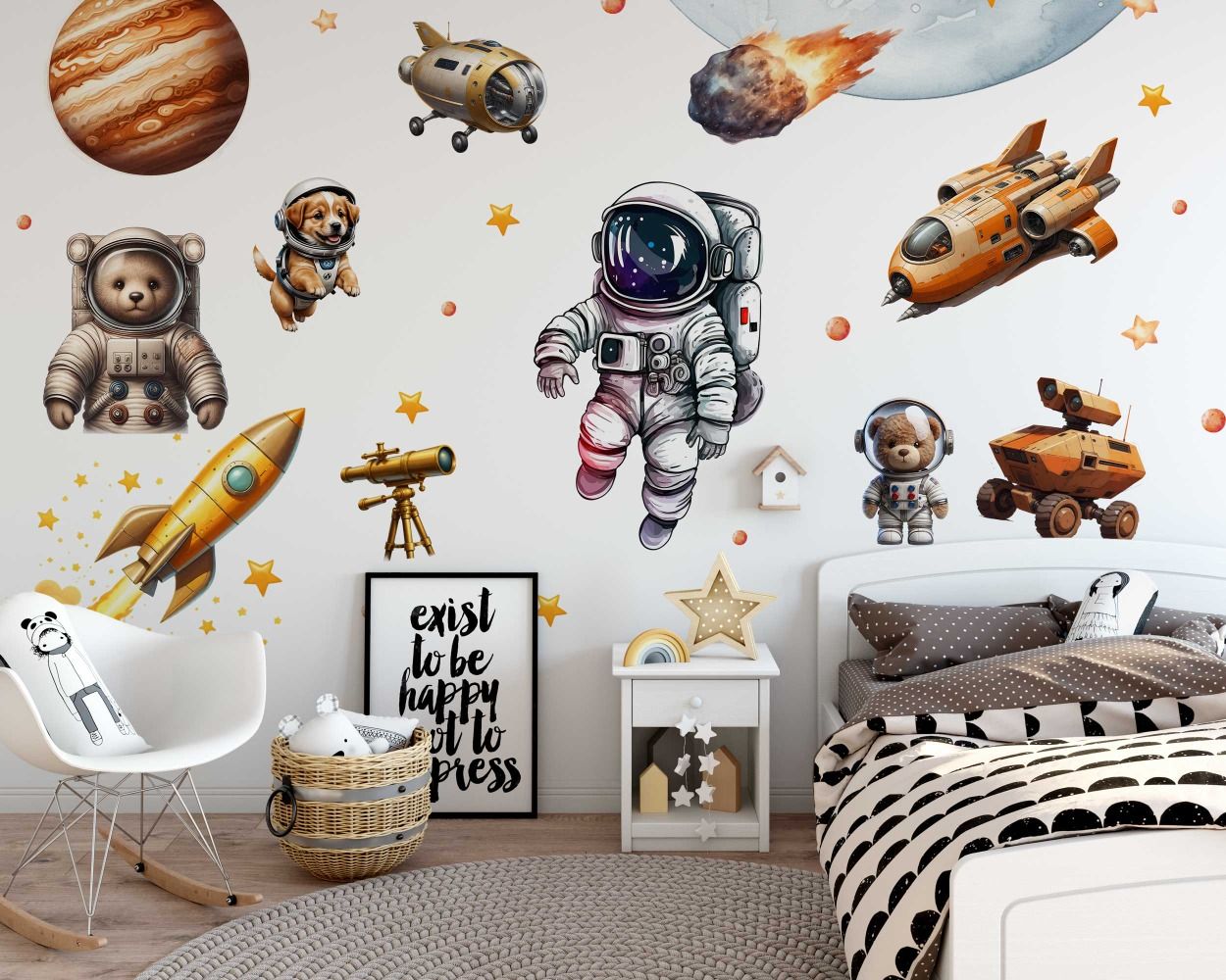 Best Outer Space Planet Astronaut Cartoon Wall Decals