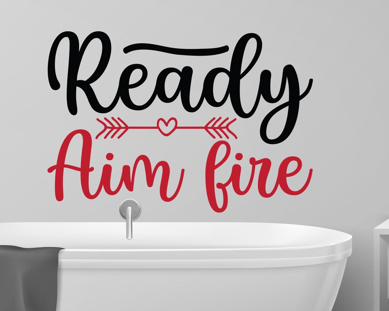 Ready Aim Fire Motivational Quotes Stickers For Bathroom Toilet Decoration 