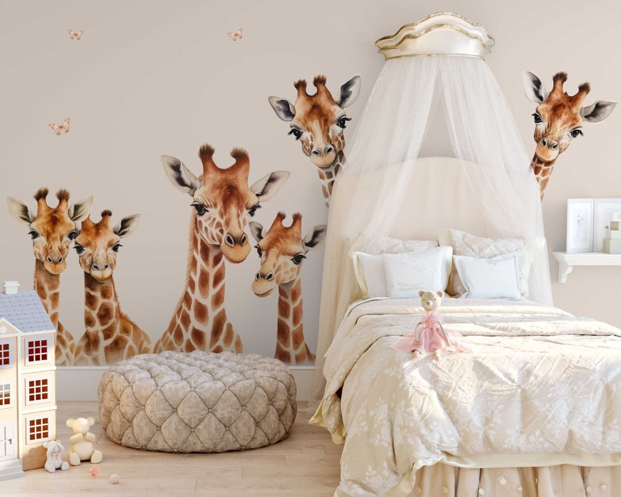 Beautiful Giraffe Funny Face Look Wall Decals