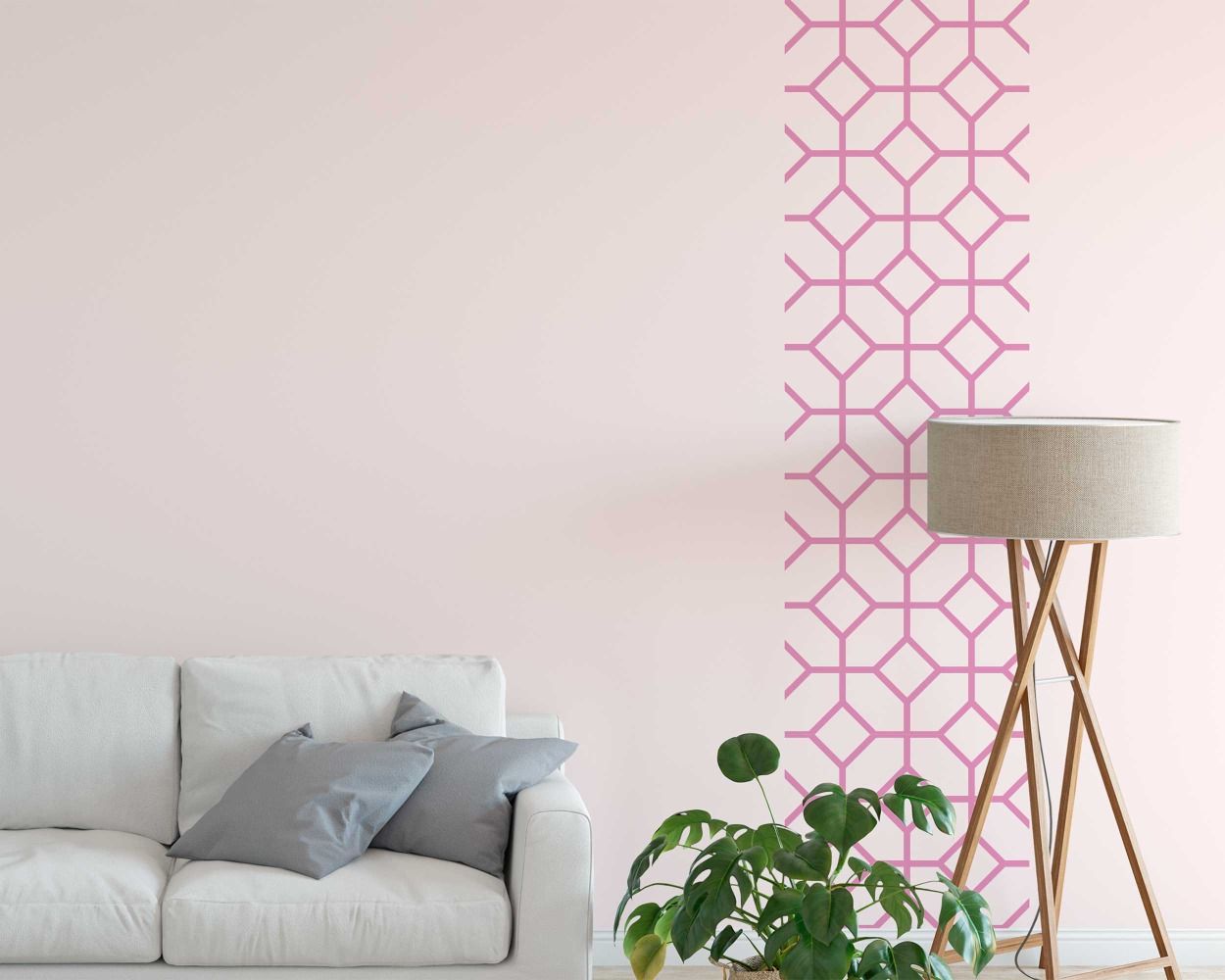 Best Beautiful Square And Hexagon Shape Mixed Pattern Wall Decal For Home And Office Decoration 