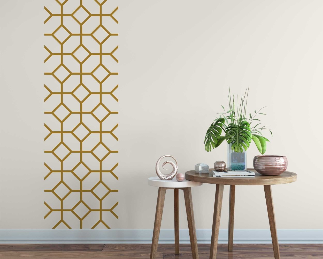 Best Beautiful Square And Hexagon Shape Mixed Pattern Wall Stickers For Home And Office Decoration 