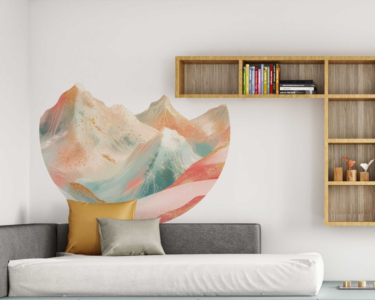 Beautiful Winter Gradient Colorful Abstract Mountain Wall Decals