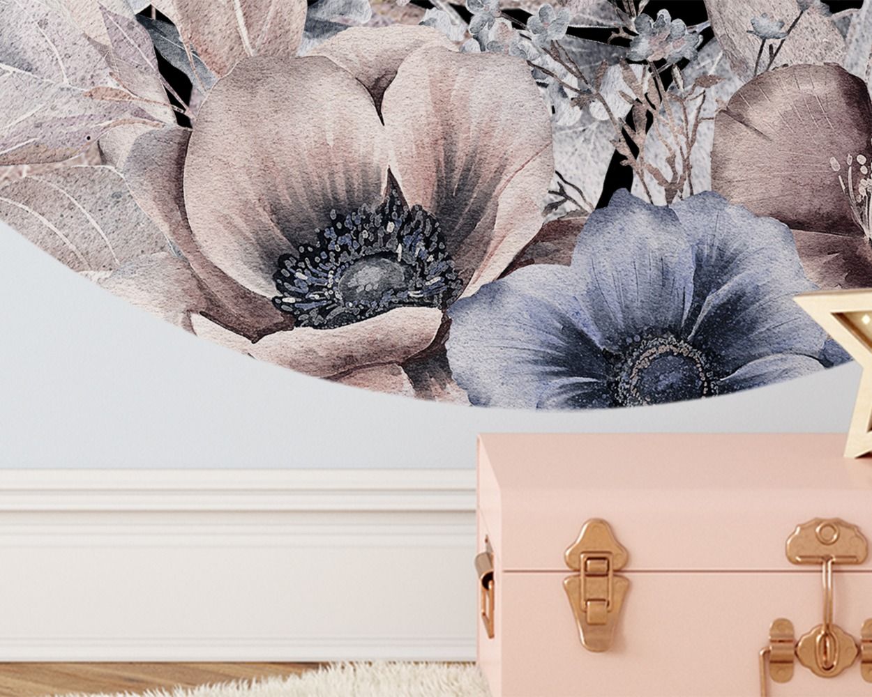 Best Beautiful Circle Shape Floral Flower Bedroom Headboard Wall Decals