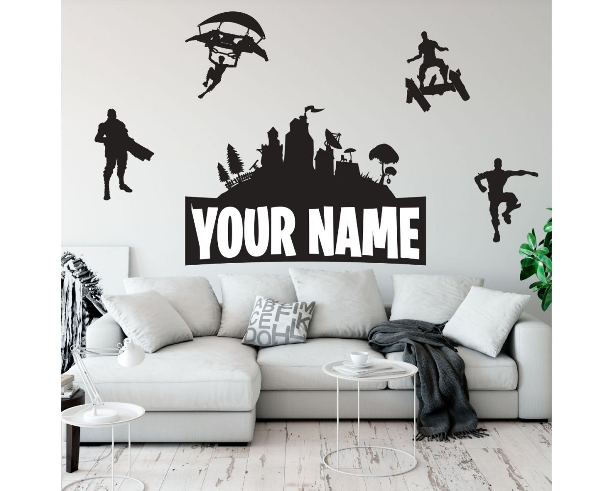 Fortnite Customised Name Wall Decor Vinyl Sticker for Gaming Room