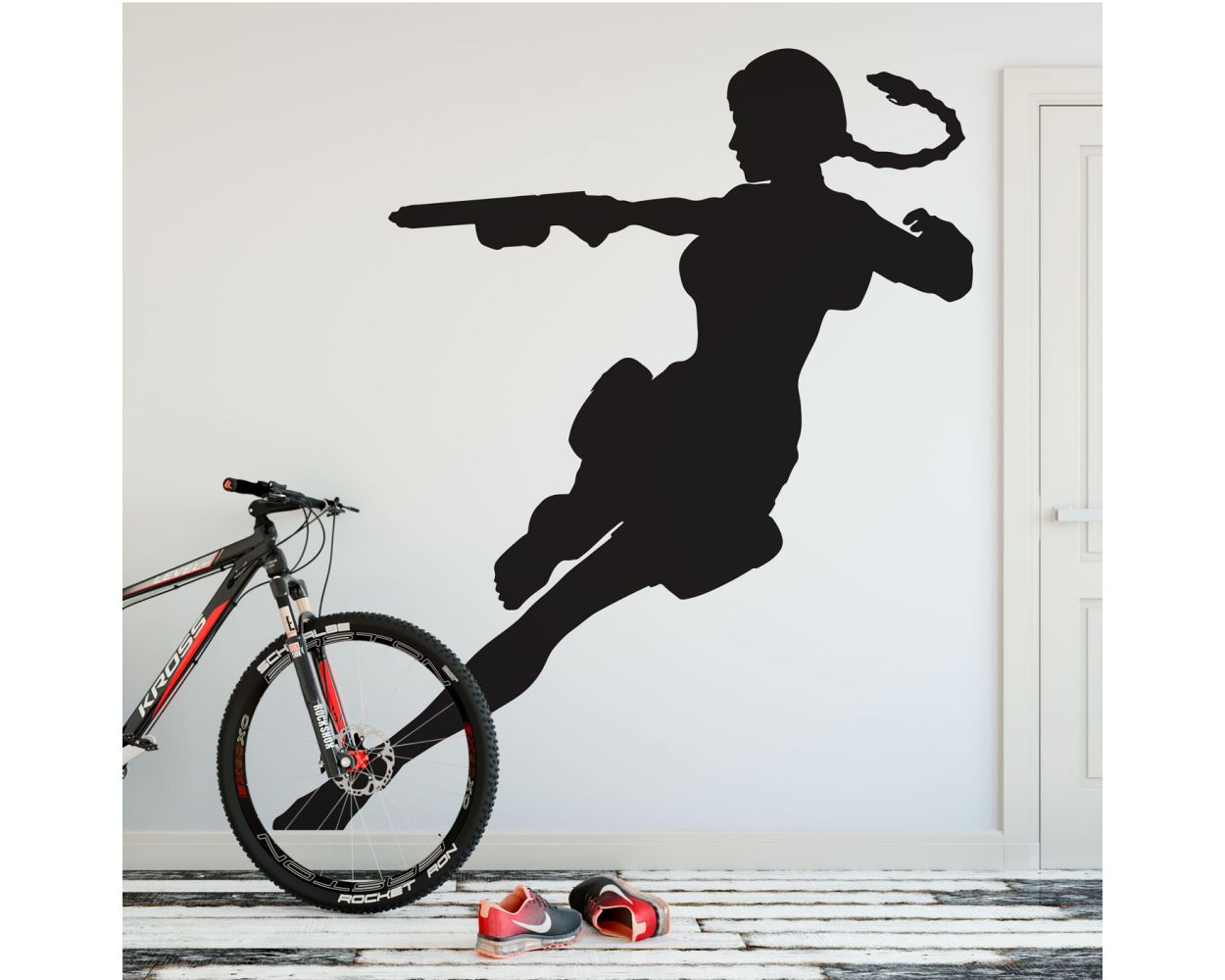 Tomb Raider Silhoutte Wall Decal for Gaming Room