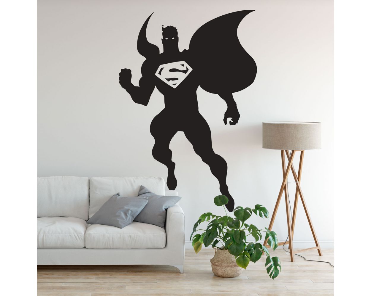 Superman Silhouette Wall Decal for Gaming Room 
