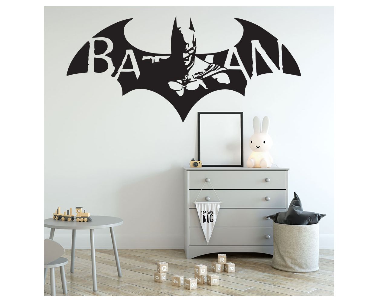 Flying Batman Vinyl Wall Decals for Kids Bedroom Decor