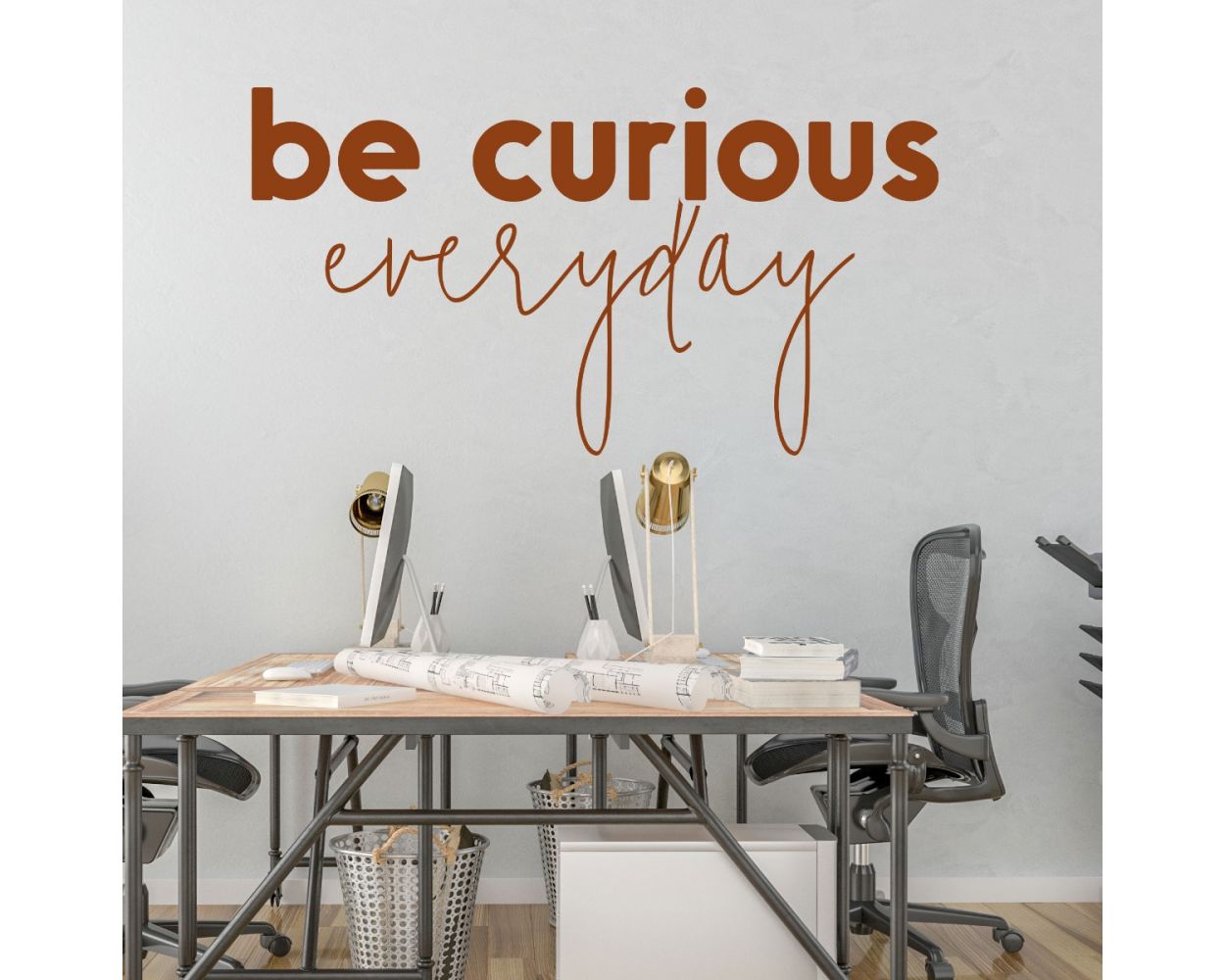Be Curious Everyday Office Motivational Quotes Wall Stickers Huetion